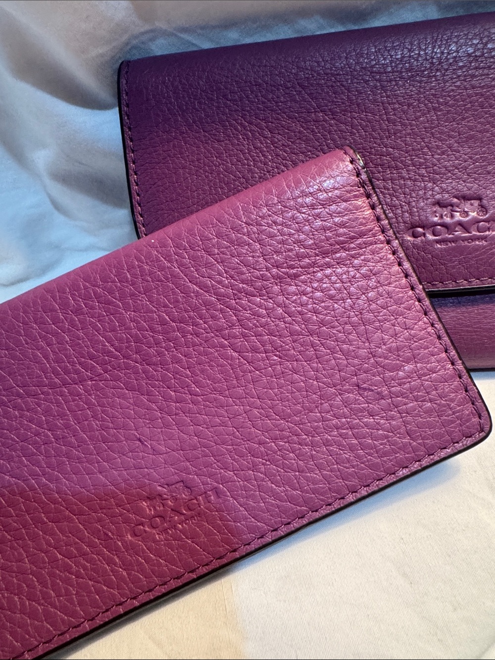 Coach Purple Leather Envelope Wallet Clutch - Picture 3 of 8